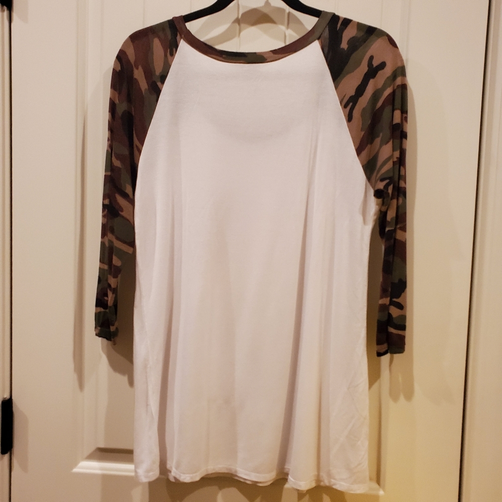 Brenda's Camo Baseball Raglan Tee - Picture 6 of 7